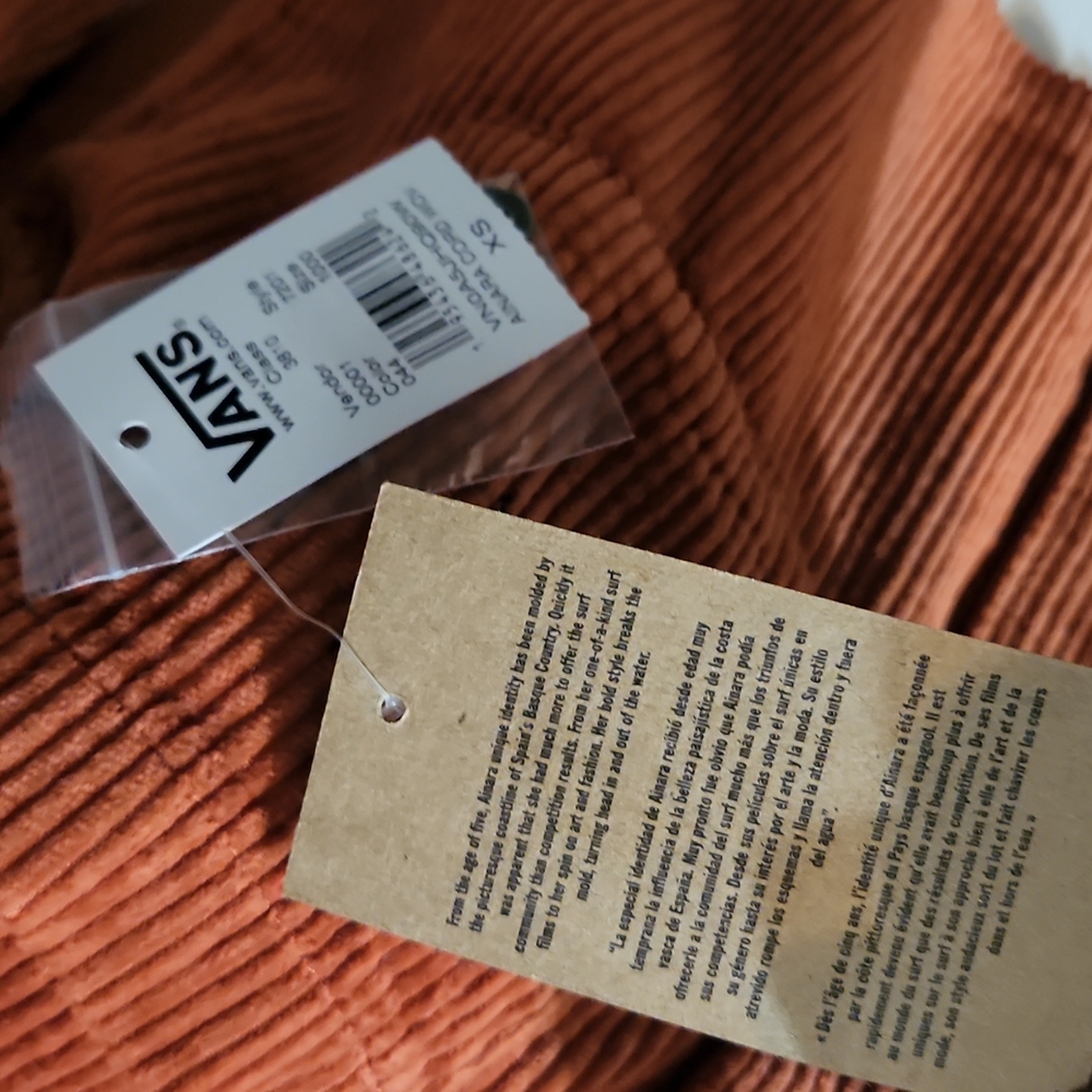 Vans Corduroy Orange Cropped Jacket XS - Picture 6 of 11